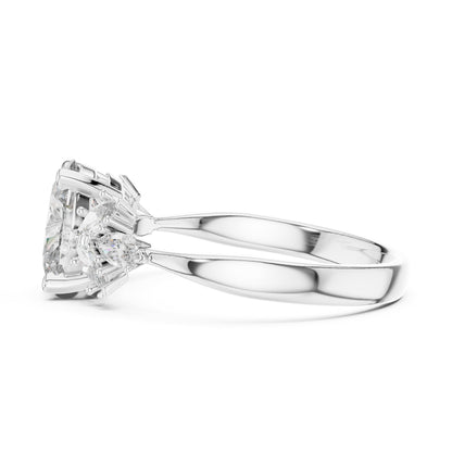 Oval Cluster Lab Grown Diamond Engagement Ring