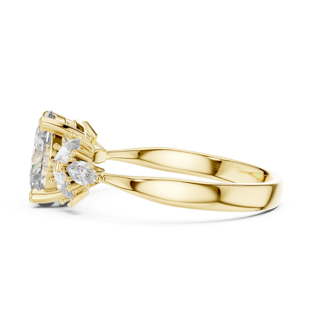 Oval Cluster Lab Grown Diamond Engagement Ring