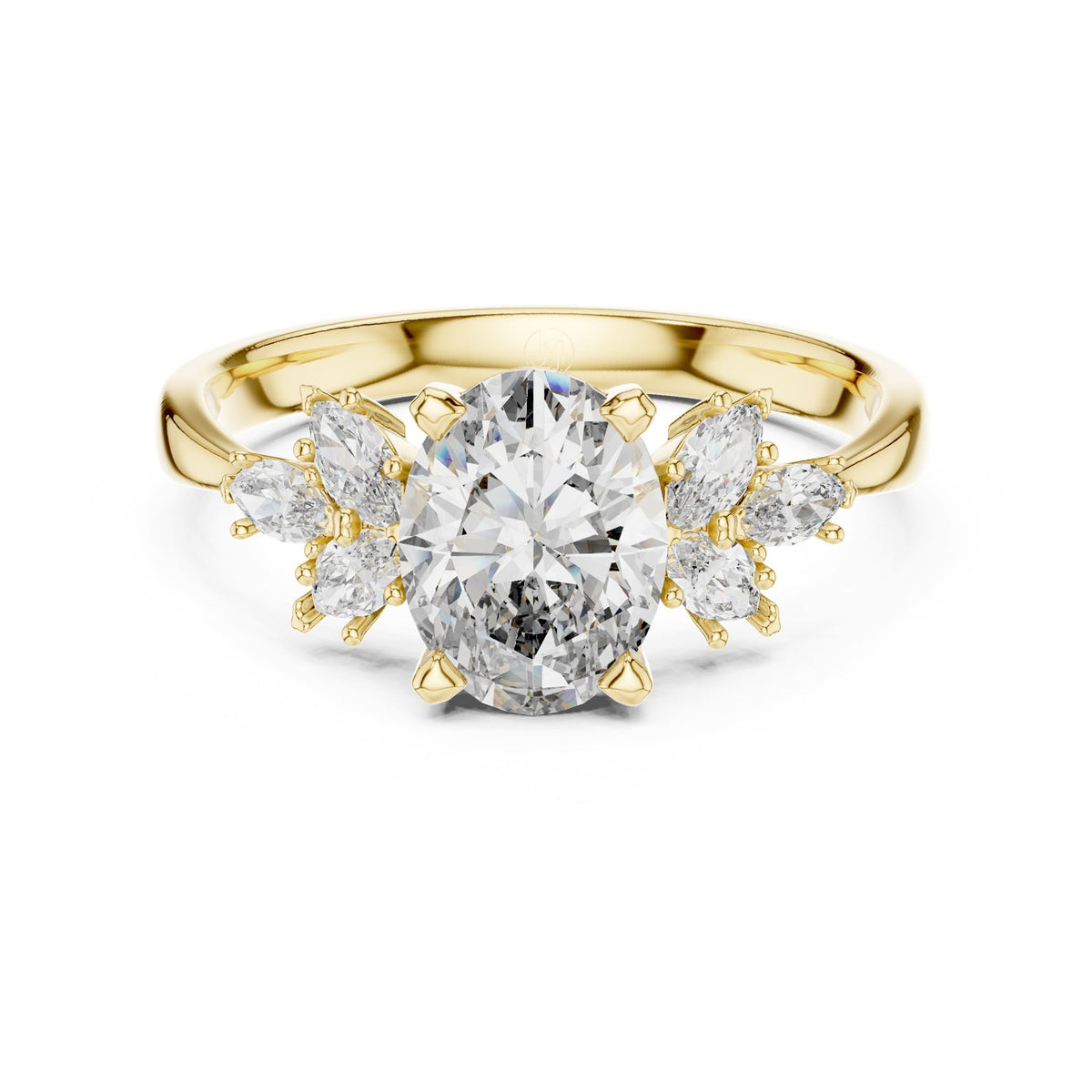 Oval Cluster Lab Grown Diamond Engagement Ring