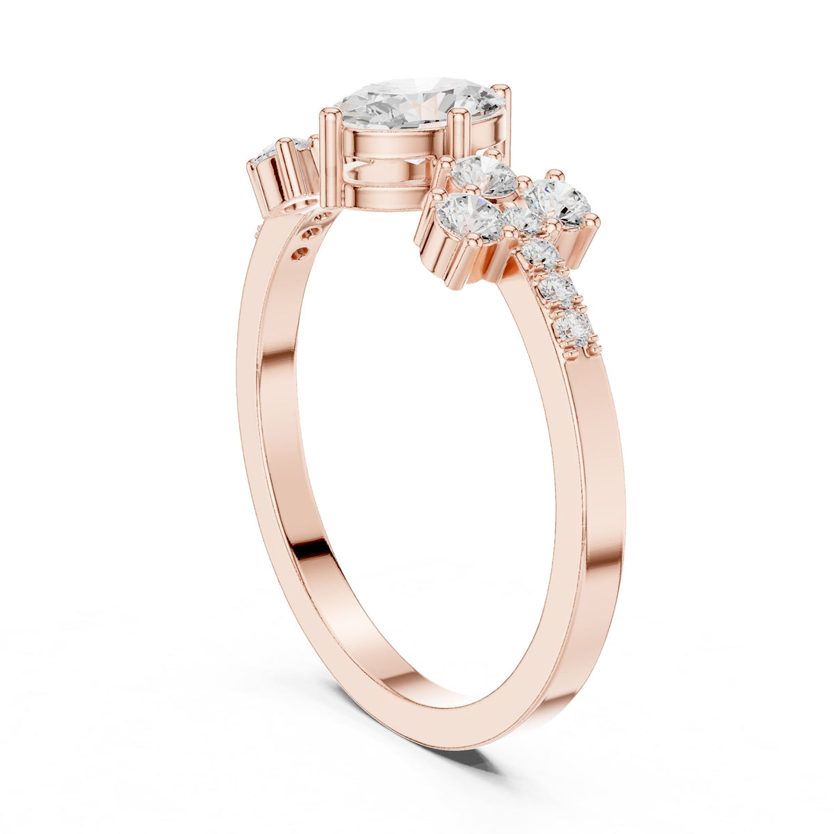 Oval Cluster Lab Grown Diamond Engagement Ring
