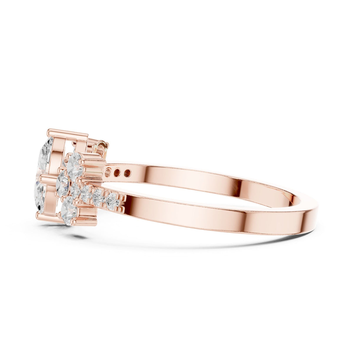 Oval Cluster Lab Grown Diamond Engagement Ring