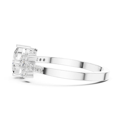 Oval Cluster Lab Grown Diamond Engagement Ring