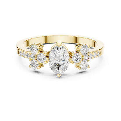 Oval Cluster Lab Grown Diamond Engagement Ring
