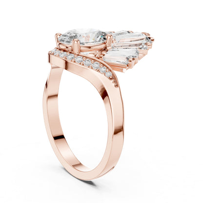 Oval Cluster Lab Grown Diamond Engagement Ring