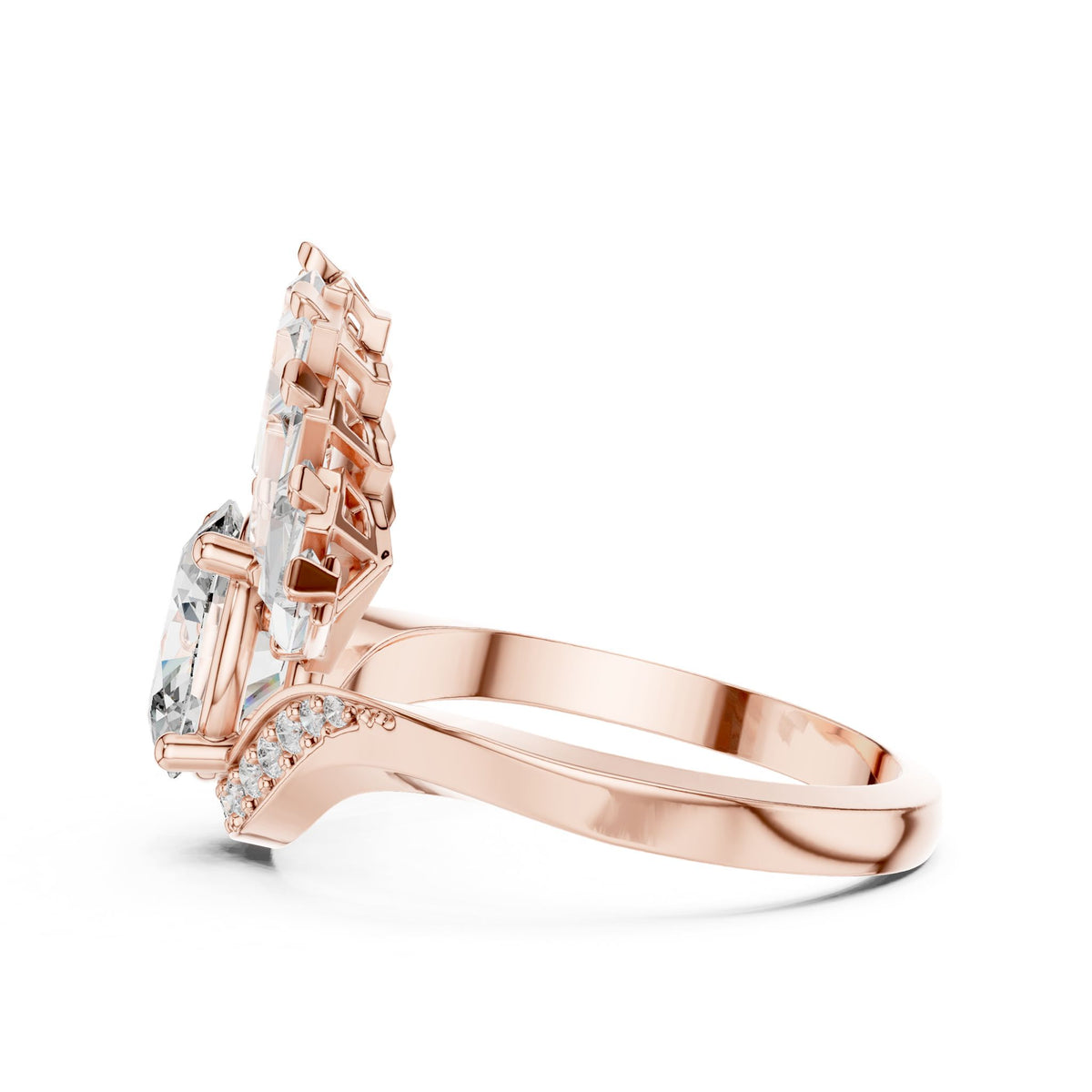Oval Cluster Lab Grown Diamond Engagement Ring