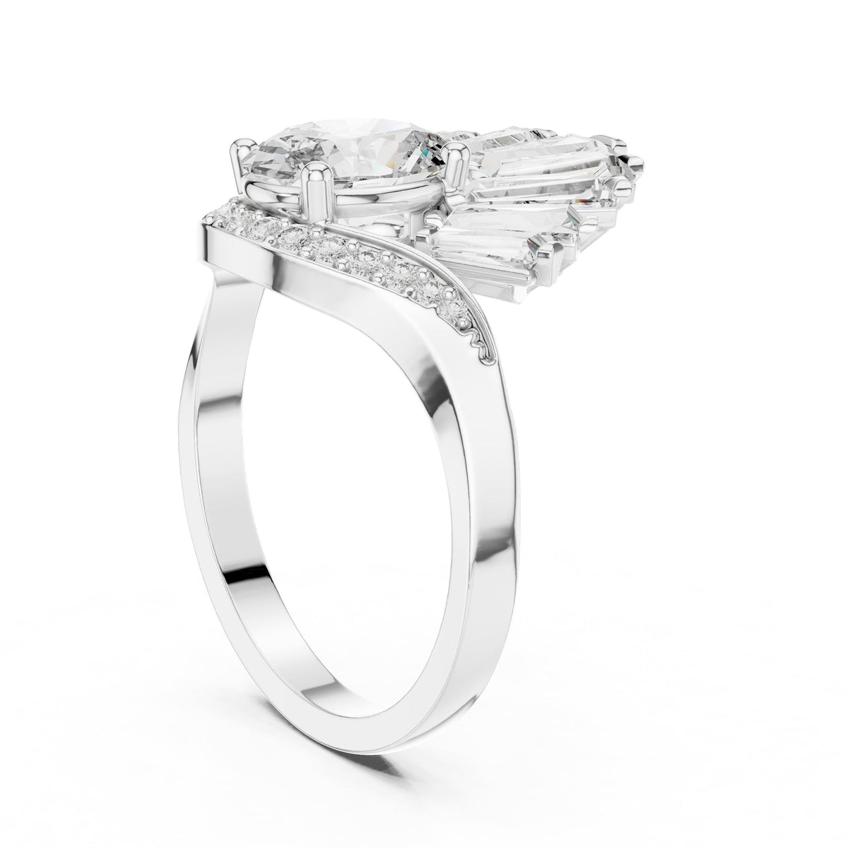 Oval Cluster Lab Grown Diamond Engagement Ring
