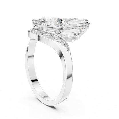 Oval Cluster Lab Grown Diamond Engagement Ring