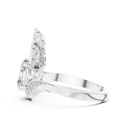 Oval Cluster Lab Grown Diamond Engagement Ring