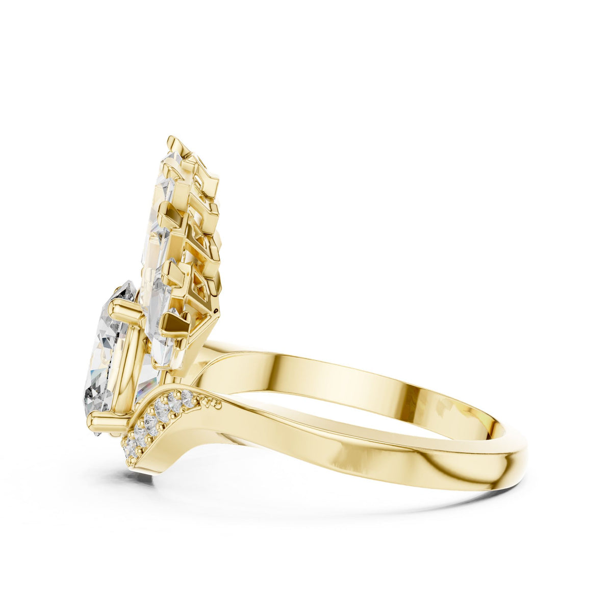 Oval Cluster Lab Grown Diamond Engagement Ring