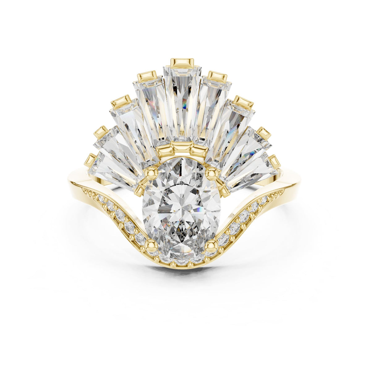 Oval Cluster Lab Grown Diamond Engagement Ring