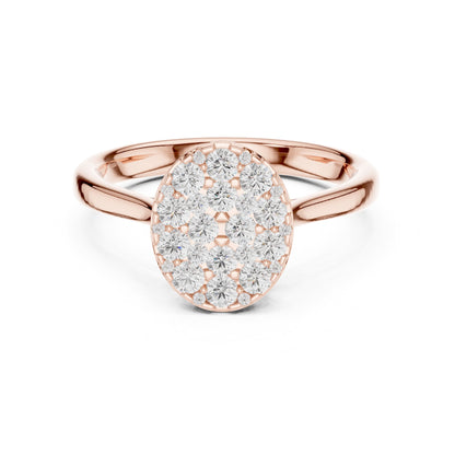 Oval Cluster Lab Grown Diamond Engagement Ring