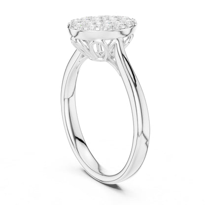 Oval Cluster Lab Grown Diamond Engagement Ring