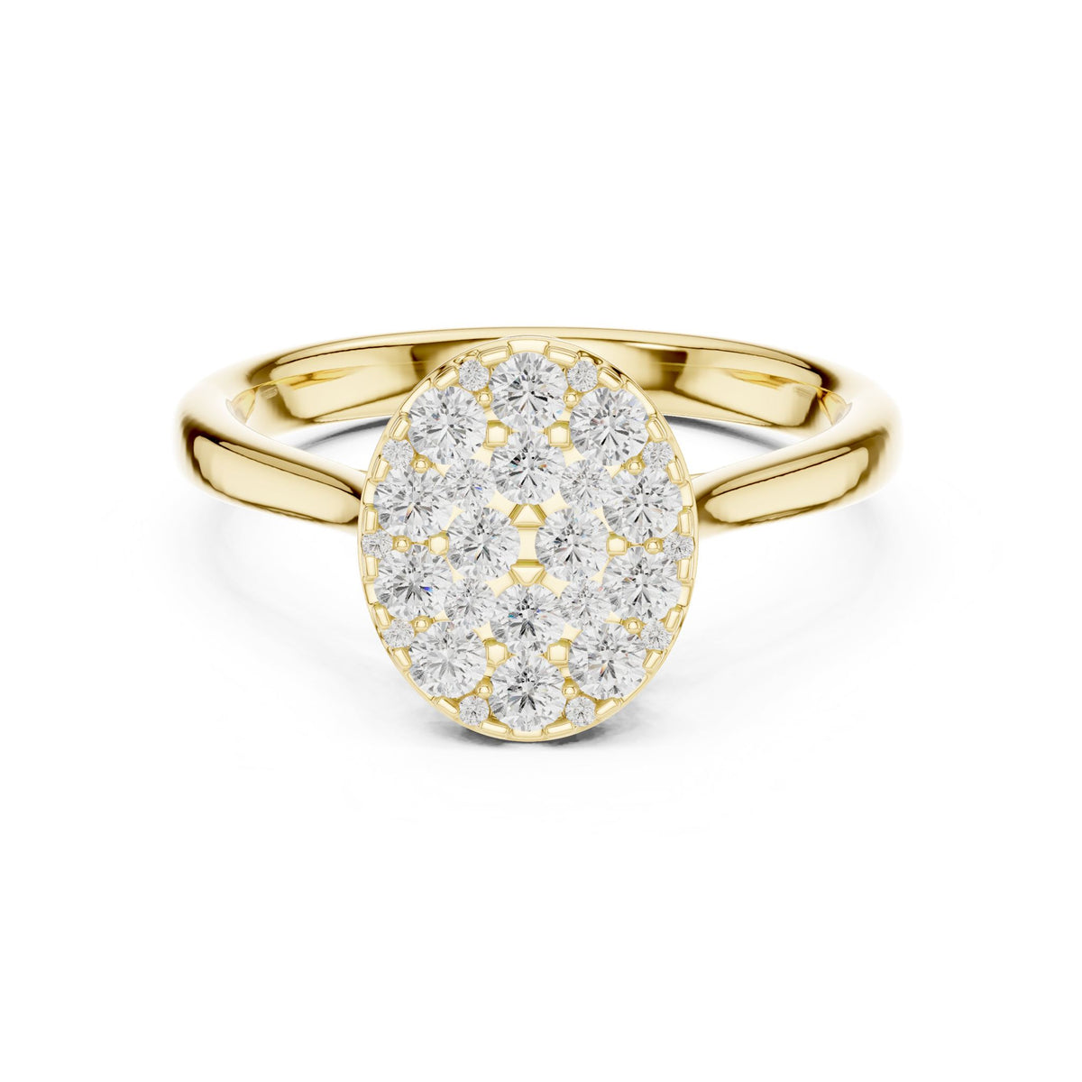Oval Cluster Lab Grown Diamond Engagement Ring