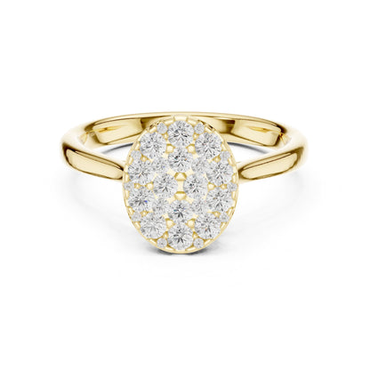 Oval Cluster Lab Grown Diamond Engagement Ring
