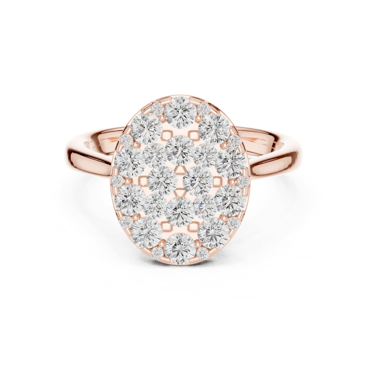 Oval Cluster Lab Grown Diamond Engagement Ring