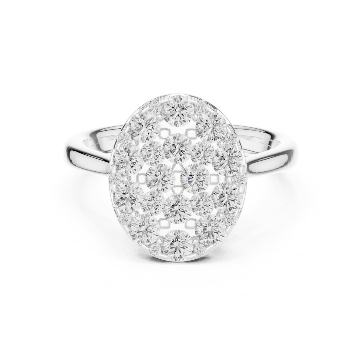 Oval Cluster Lab Grown Diamond Engagement Ring