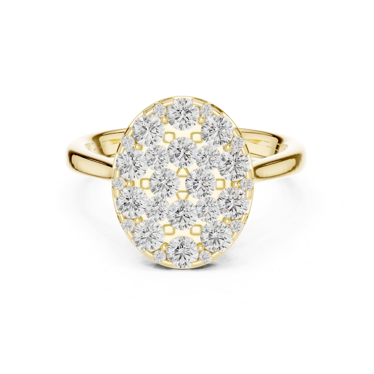 Oval Cluster Lab Grown Diamond Engagement Ring