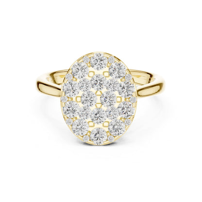 Oval Cluster Lab Grown Diamond Engagement Ring