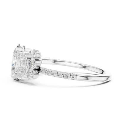 Oval Cluster Lab Grown Diamond Engagement Ring