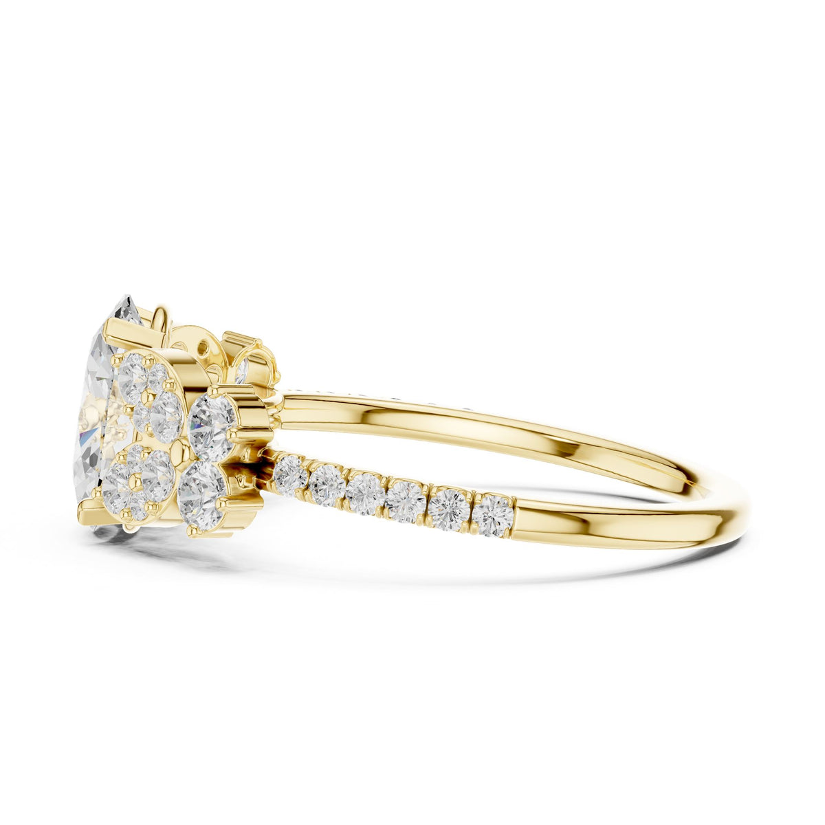 Oval Cluster Lab Grown Diamond Engagement Ring