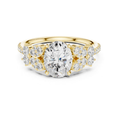 Oval Cluster Lab Grown Diamond Engagement Ring