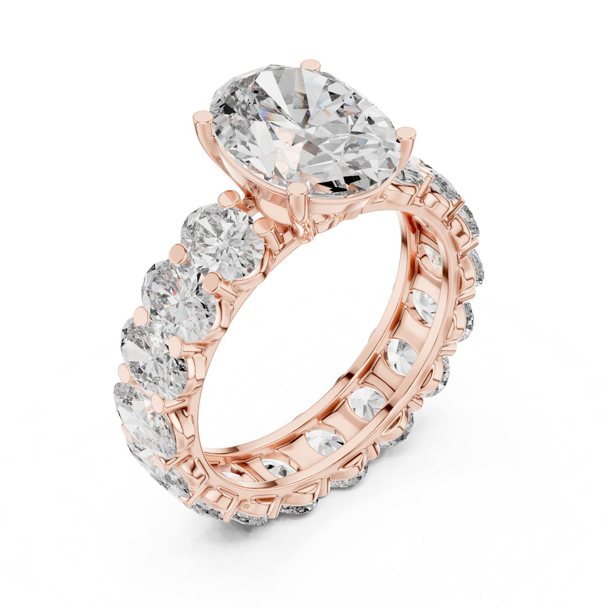 Oval Eternity Lab Grown Diamond Engagement Ring
