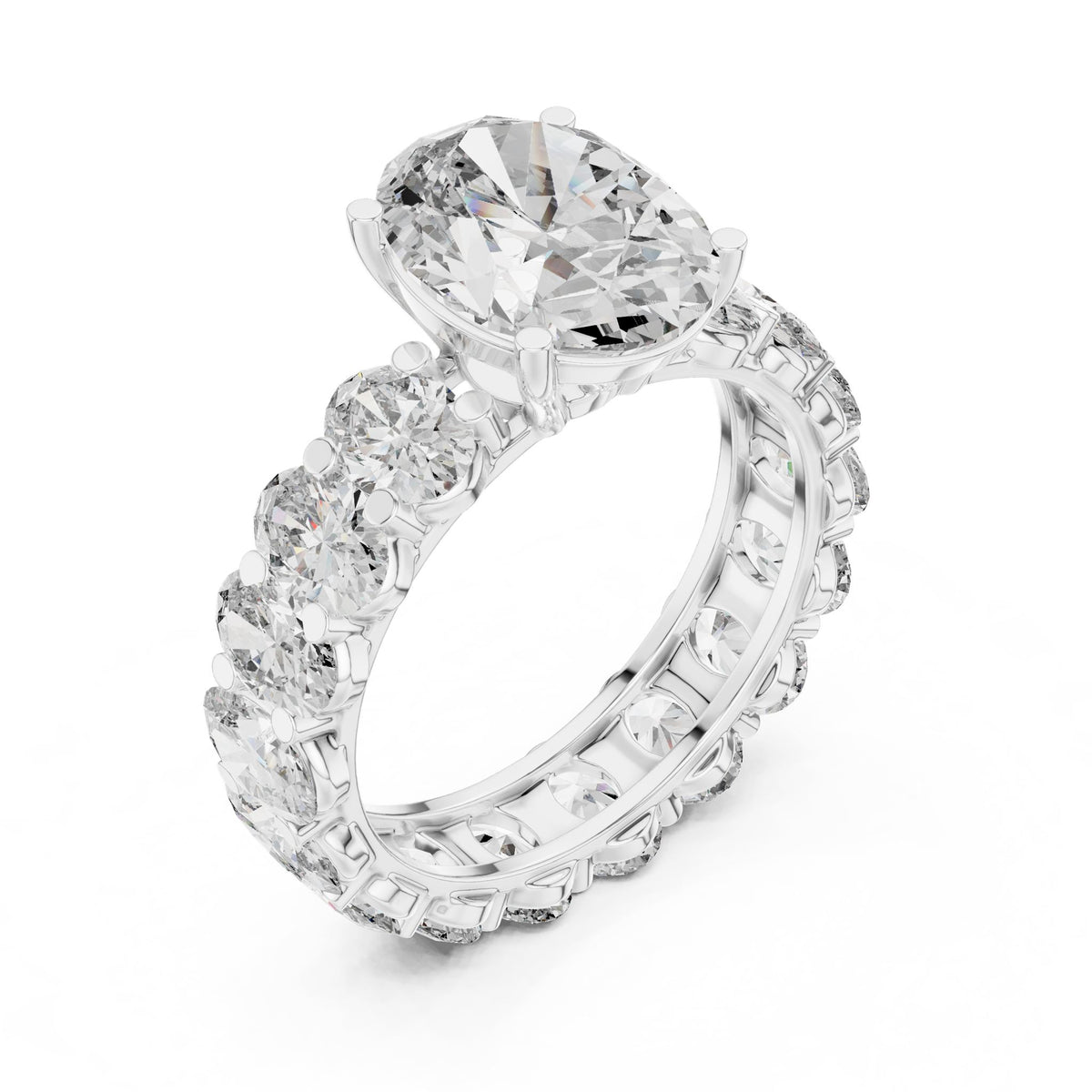 Oval Eternity Lab Grown Diamond Engagement Ring
