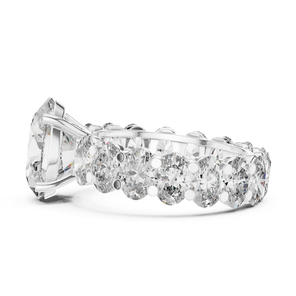 Oval Eternity Lab Grown Diamond Engagement Ring