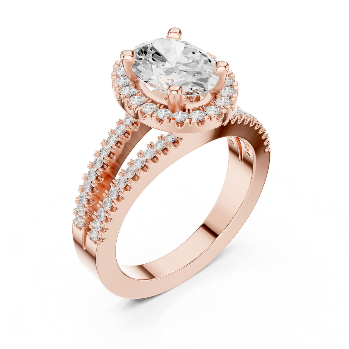 Oval Halo Lab Grown Diamond Engagement Ring