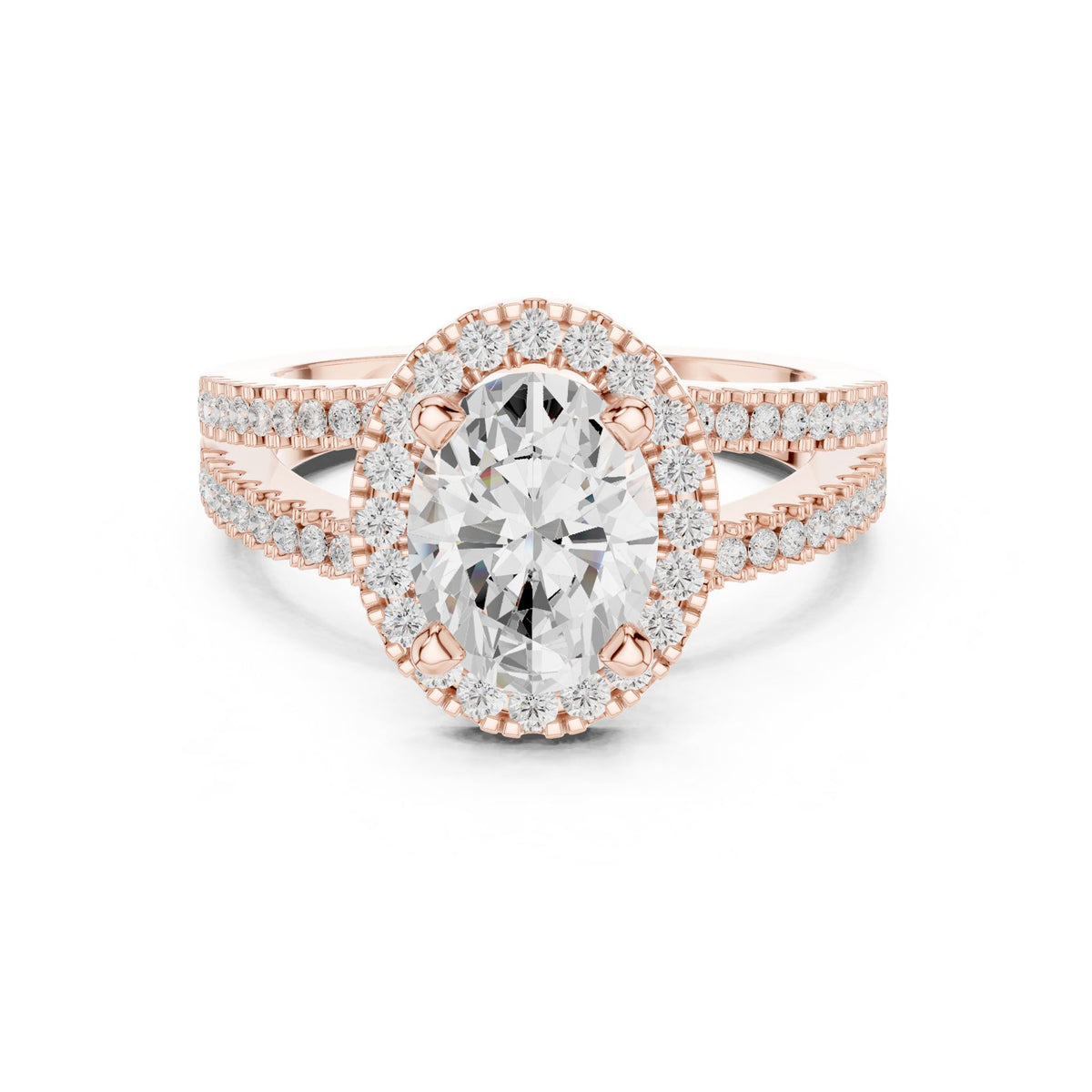 Oval Halo Lab Grown Diamond Engagement Ring