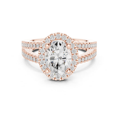 Oval Halo Lab Grown Diamond Engagement Ring