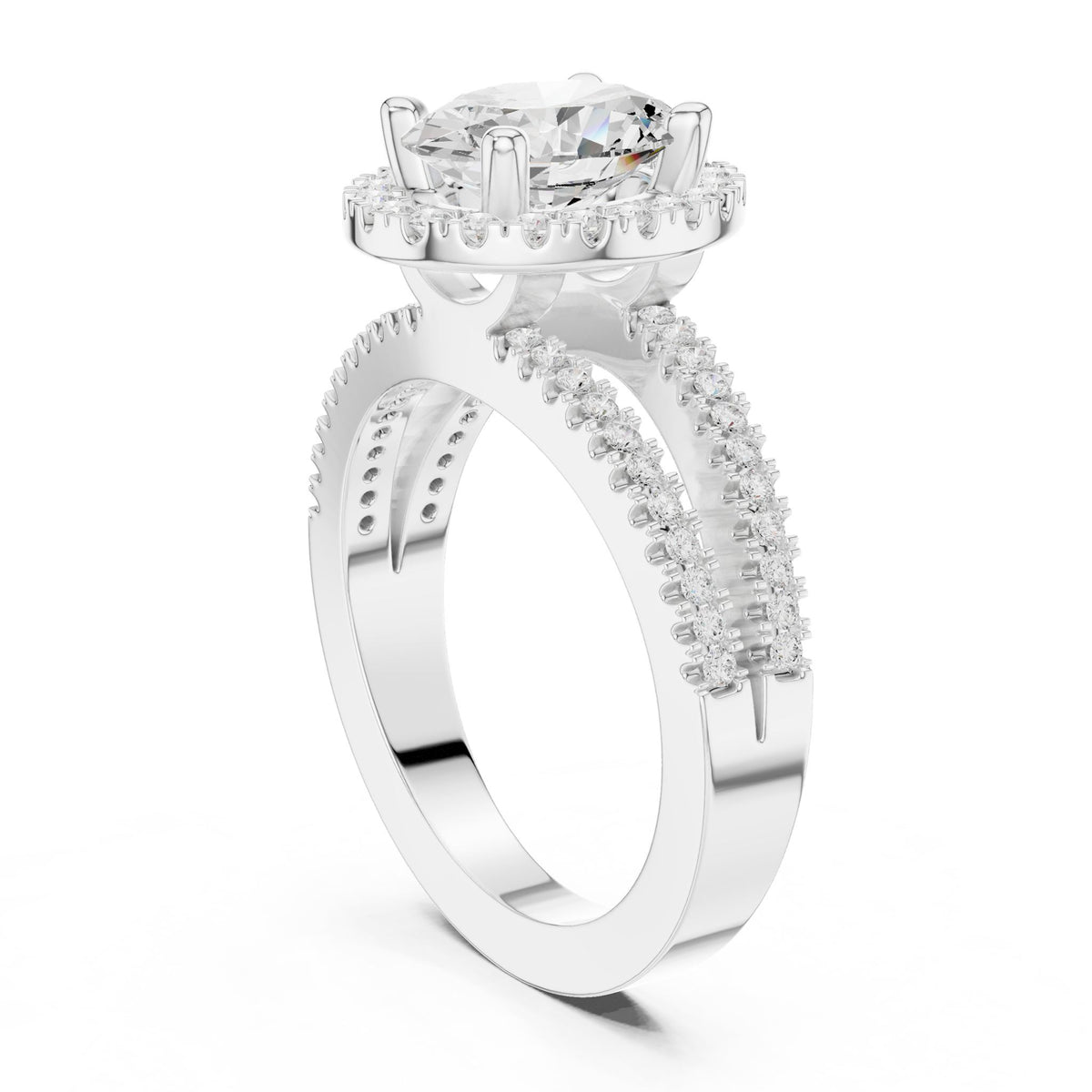 Oval Halo Lab Grown Diamond Engagement Ring