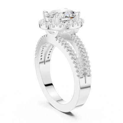 Oval Halo Lab Grown Diamond Engagement Ring