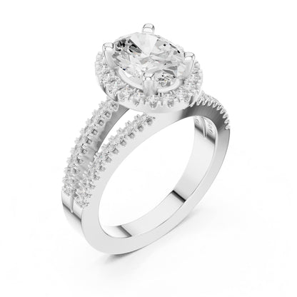 Oval Halo Lab Grown Diamond Engagement Ring