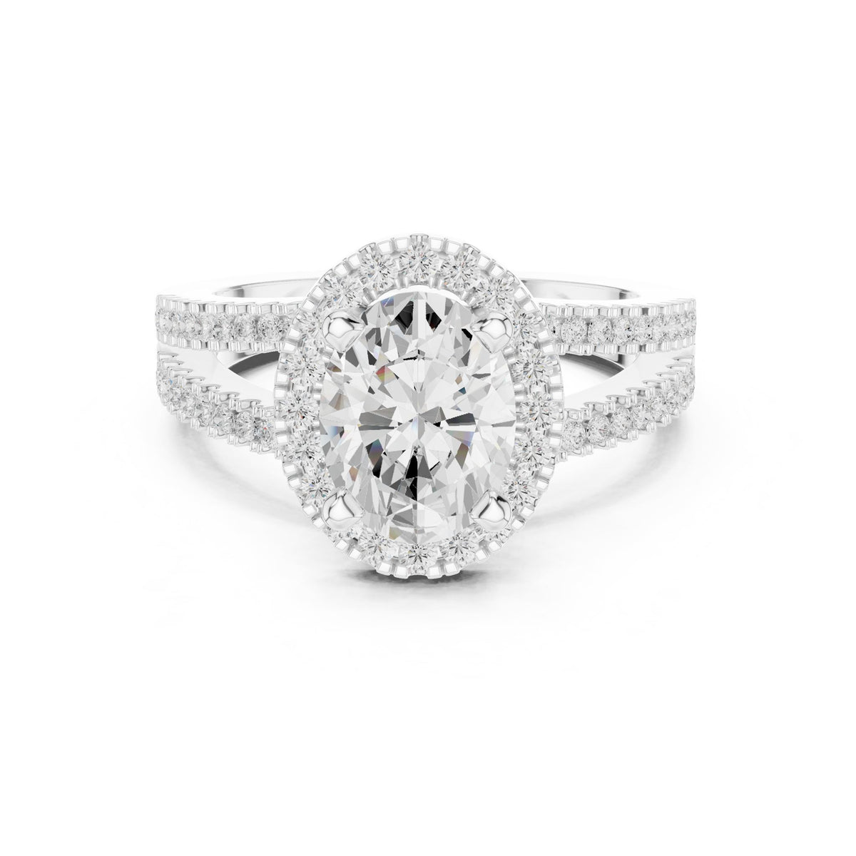 Oval Halo Lab Grown Diamond Engagement Ring