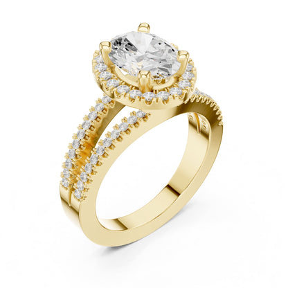 Oval Halo Lab Grown Diamond Engagement Ring