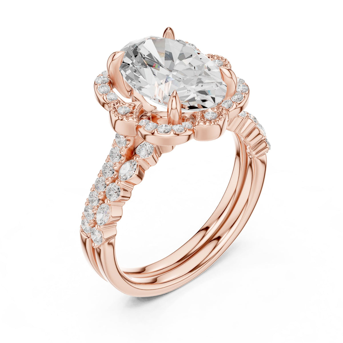 Oval Halo Lab Grown Diamond Engagement Ring