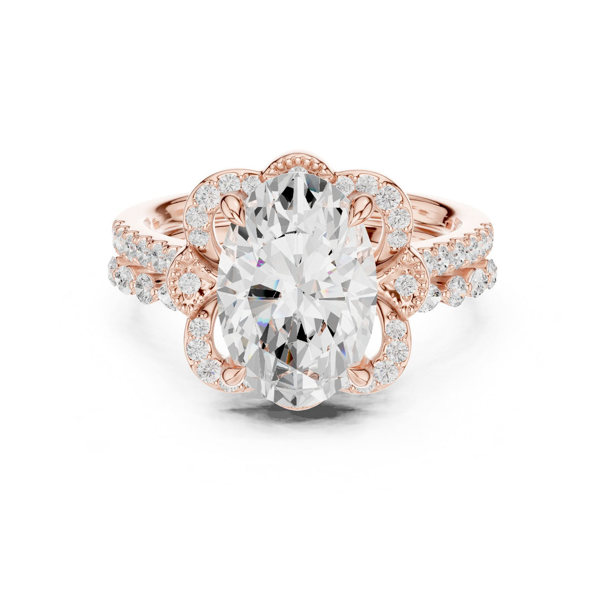 Oval Halo Lab Grown Diamond Engagement Ring