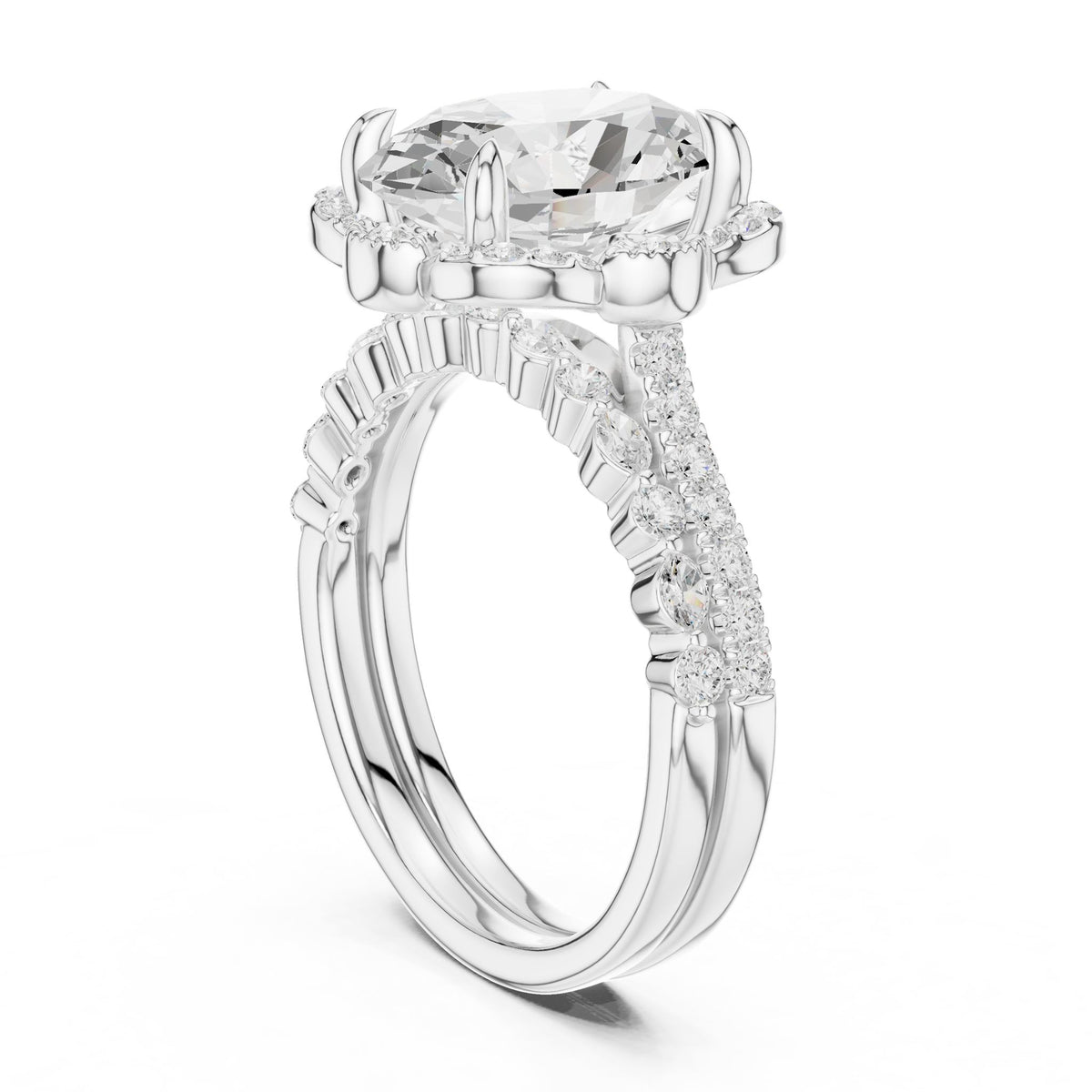 Oval Halo Lab Grown Diamond Engagement Ring