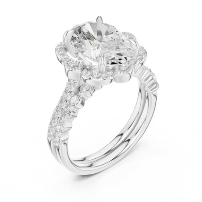Oval Halo Lab Grown Diamond Engagement Ring