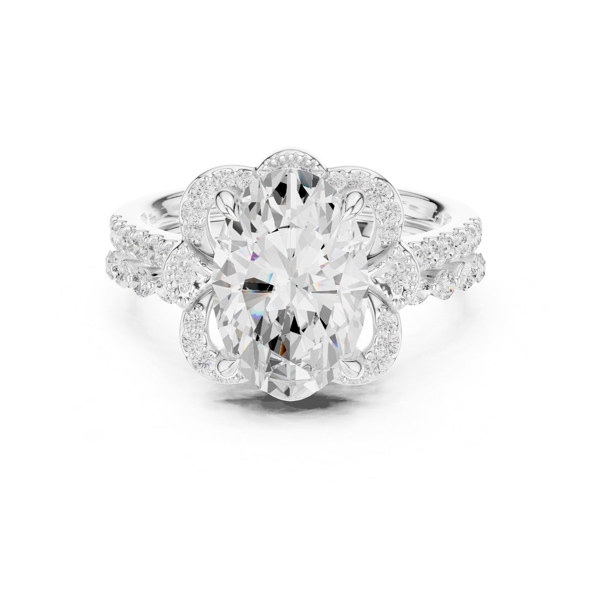 Oval Halo Lab Grown Diamond Engagement Ring