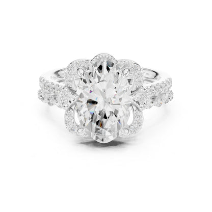 Oval Halo Lab Grown Diamond Engagement Ring