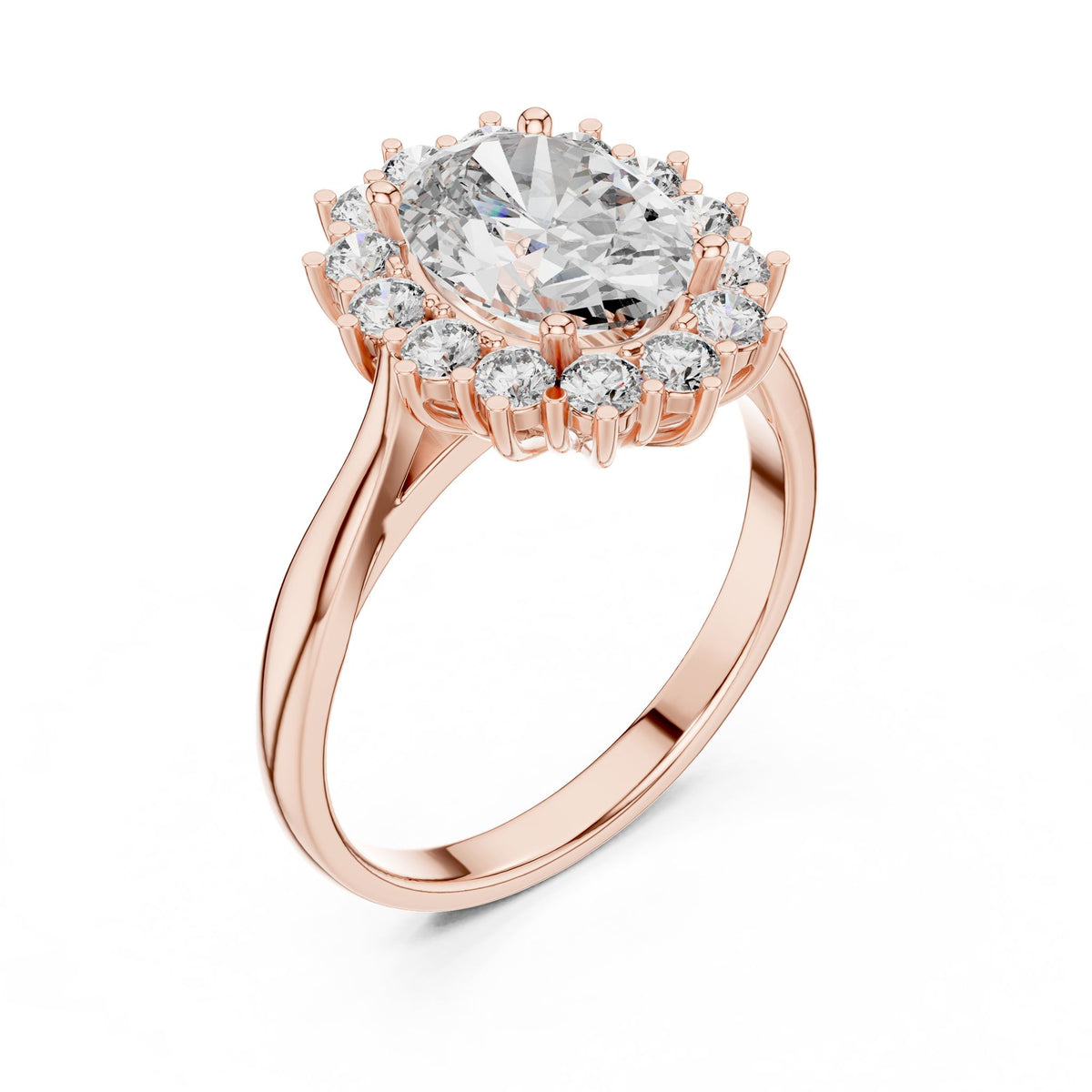 Oval Halo Lab Grown Diamond Engagement Ring
