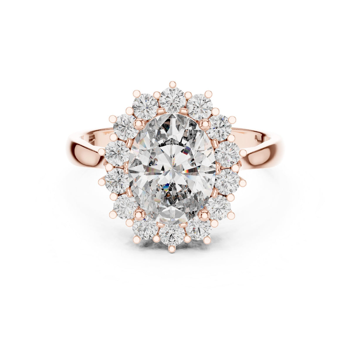 Oval Halo Lab Grown Diamond Engagement Ring