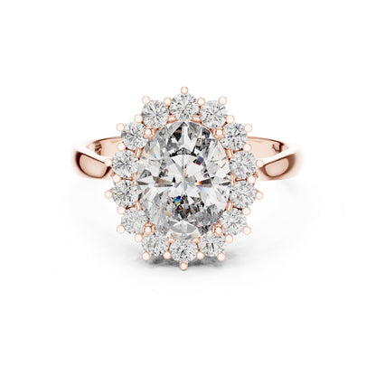 Oval Halo Lab Grown Diamond Engagement Ring