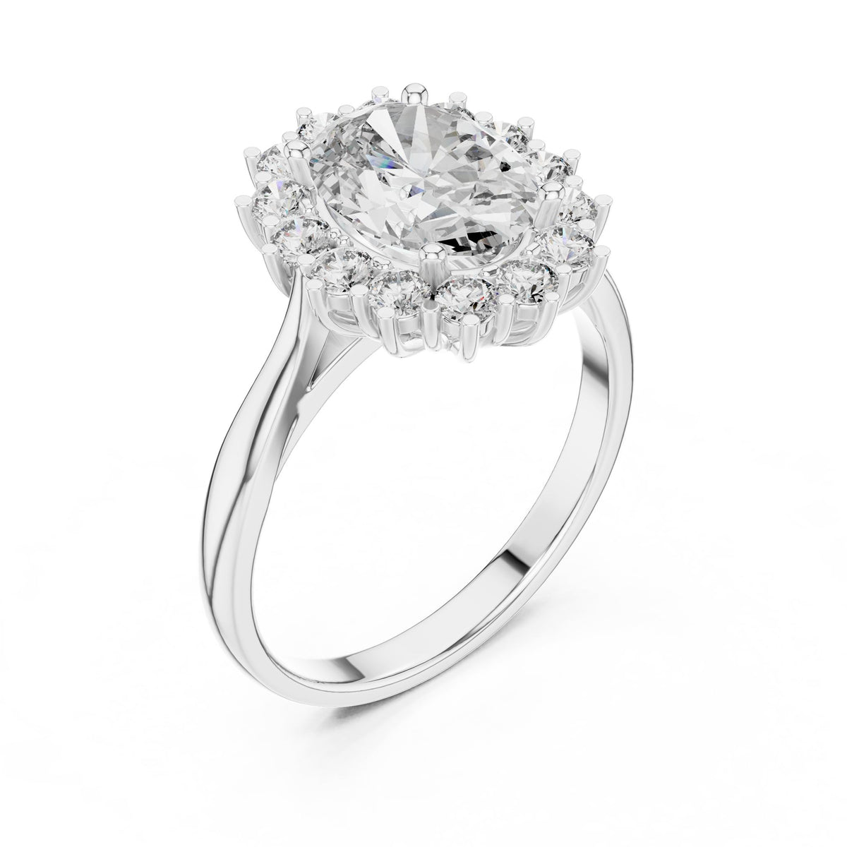 Oval Halo Lab Grown Diamond Engagement Ring