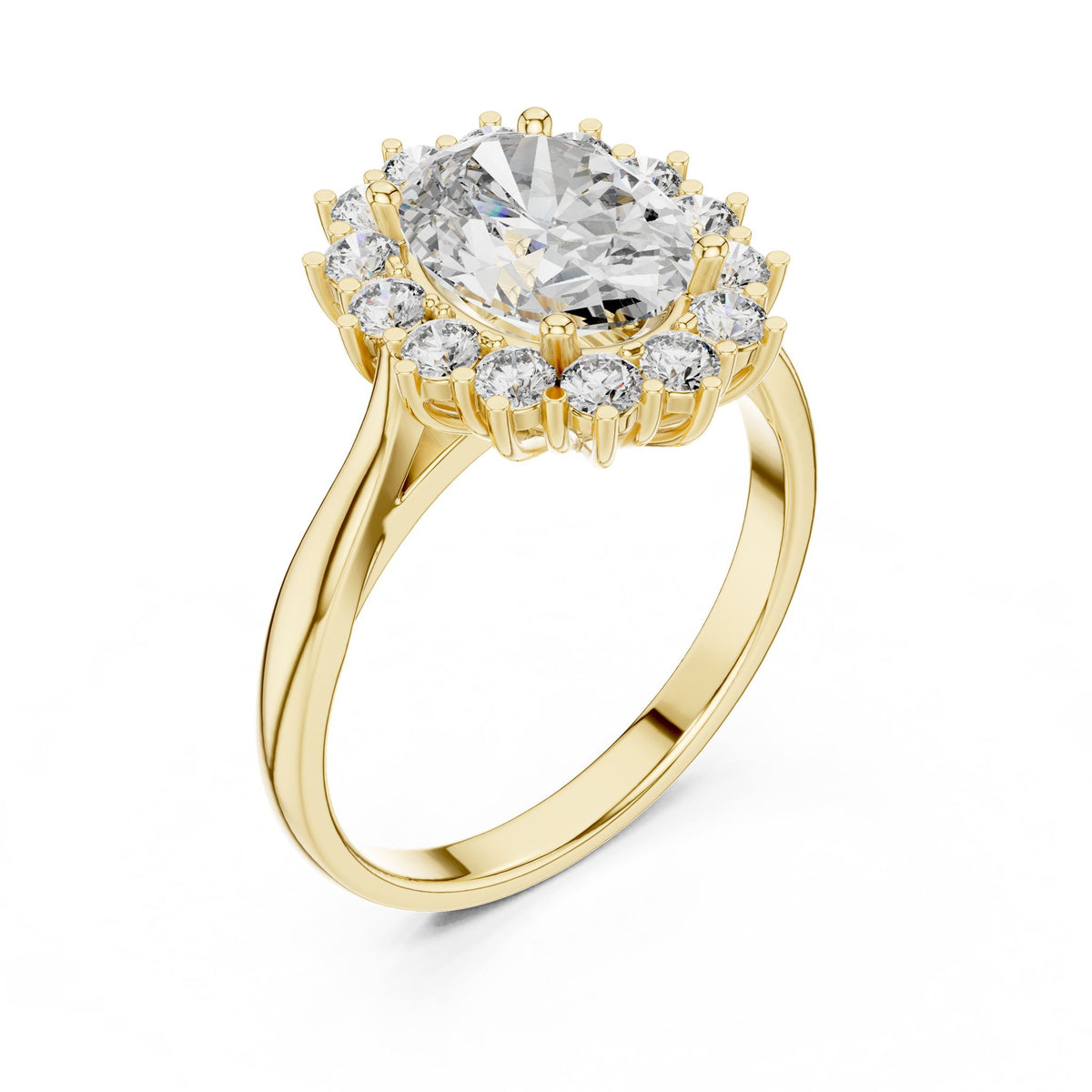Oval Halo Lab Grown Diamond Engagement Ring