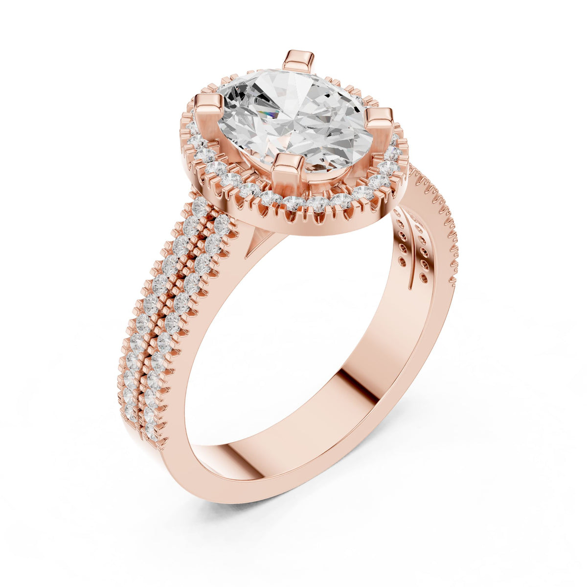 Oval Halo Lab Grown Diamond Engagement Ring