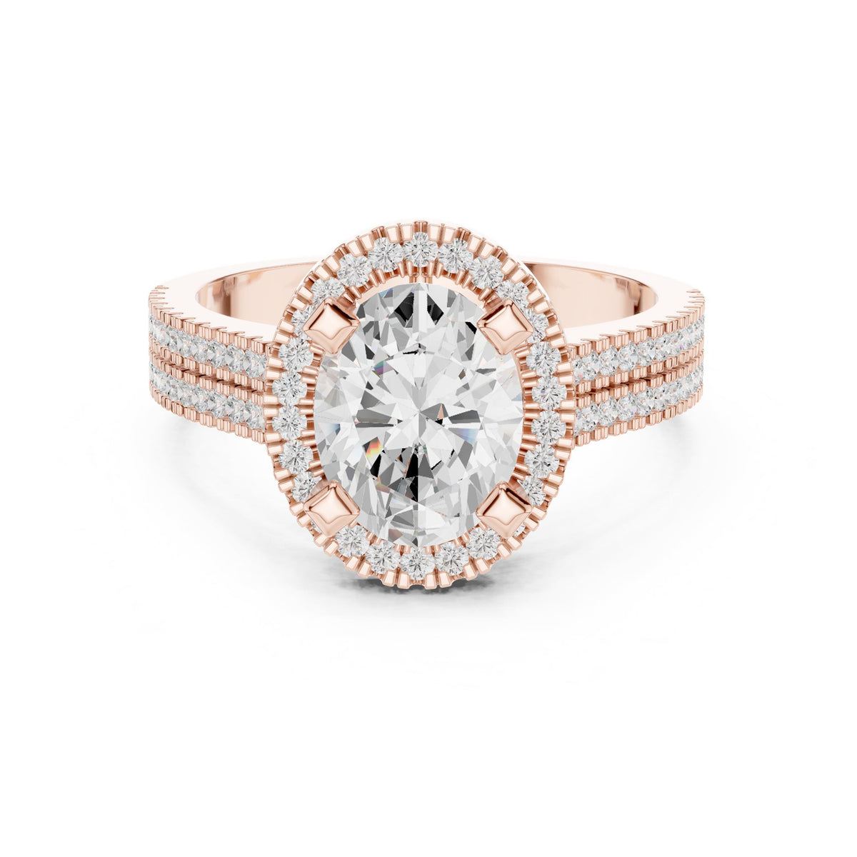 Oval Halo Lab Grown Diamond Engagement Ring