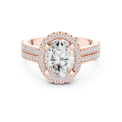 Oval Halo Lab Grown Diamond Engagement Ring